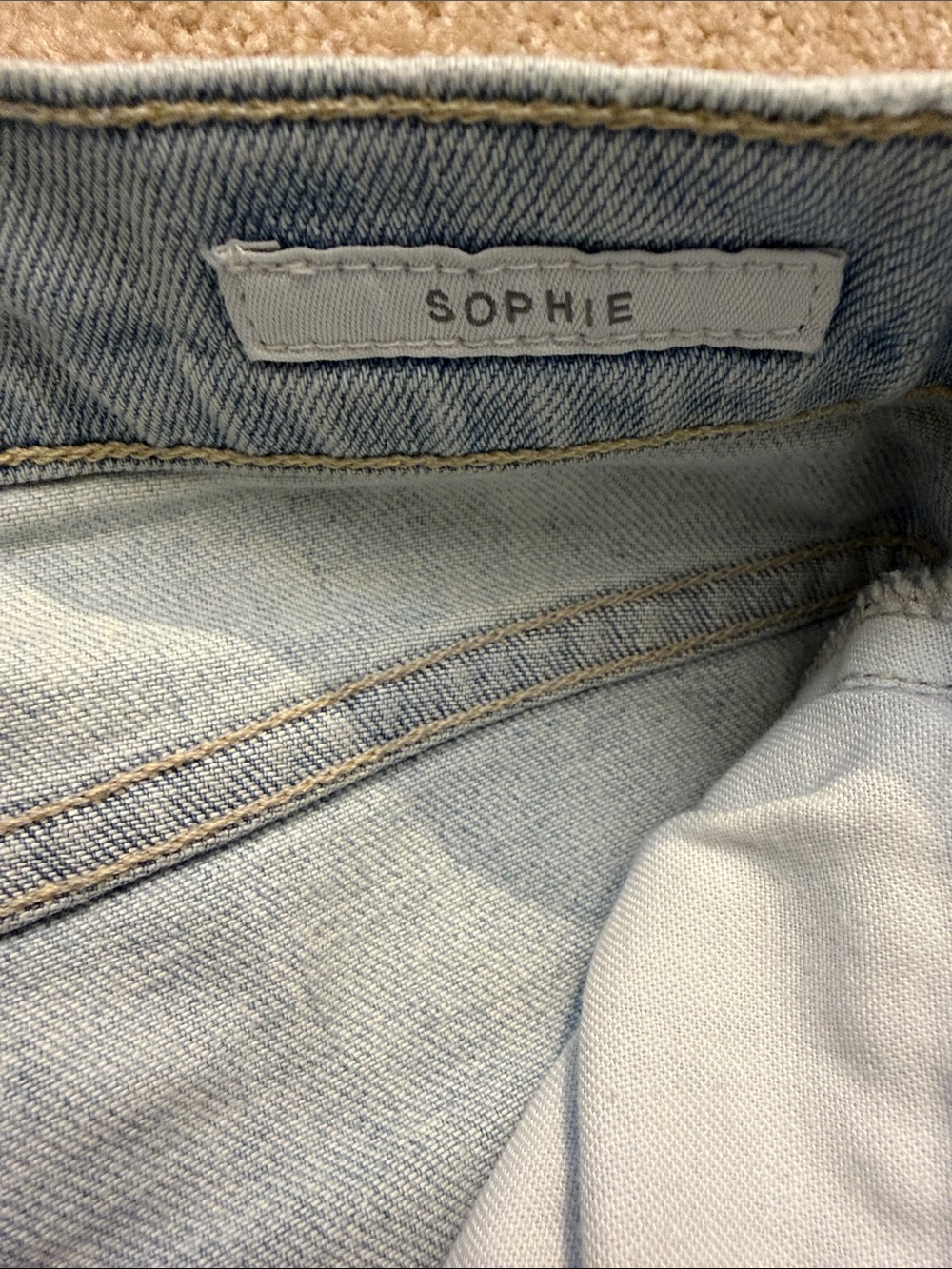 Agolde Sophie Light Wash Skinny Jeans with Pink Patch Size 27 - Picture 9 of 12